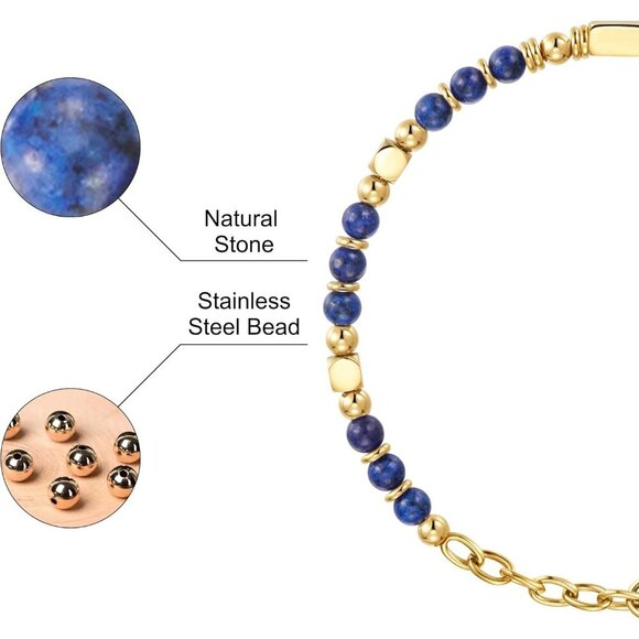 Navy Blue Boho Beaded Bracelets for Women Trendy Jewelry Gifts for Lover, Mom - Picture 5 of 7